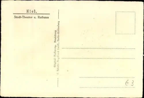 Künstler Ak Kiel in Schleswig Holstein, Stadttheater und Rathaus