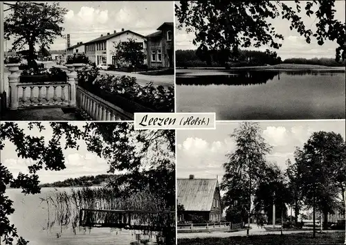 Ak Leezen Schleswig Holstein, Dorfpartie, Seeblick