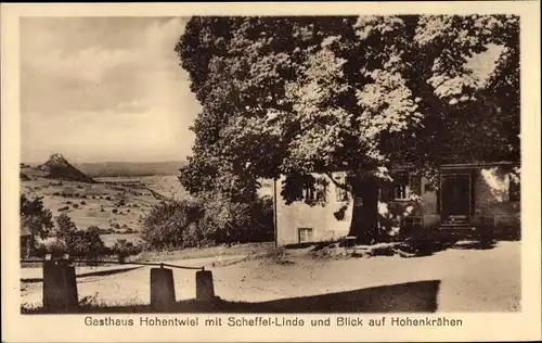 Ak Hohentwiel Baden Württemberg, Gasthaus und Blick auf Hohenkrähen