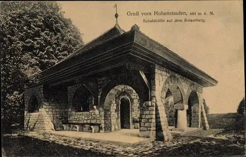 Ak Hohenstaufen Göppingen in Baden Württemberg, Schutzhütte auf dem Kaiserberg