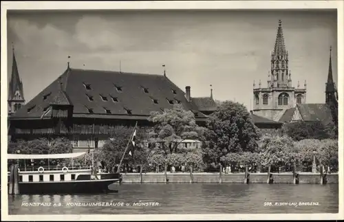 Ak Konstanz am Bodensee, Konziliumgebäude und Münster