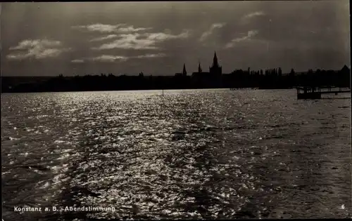 Ak Konstanz am Bodensee, Abendstimmung, Am Wasser