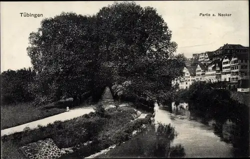 Ak Tübingen am Neckar, Partie am Neckar