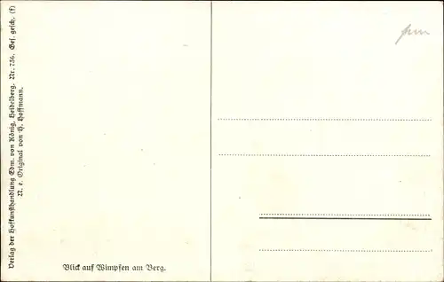 Künstler Ak Hoffmann, H., Wimpfen am Berg Bad Wimpfen am Neckar, Blick auf den Ort