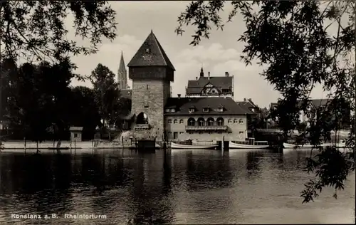 Ak Konstanz am Bodensee, Rheintorturm