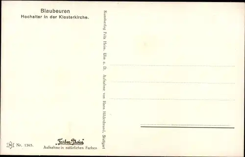 Ak Blaubeuren Baden Württemberg, Hochaltar in der Klosterkirche