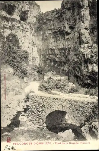 Ak Ombleze Drome, Gorges d'Ombleze, Pont de la Grande Pissoire
