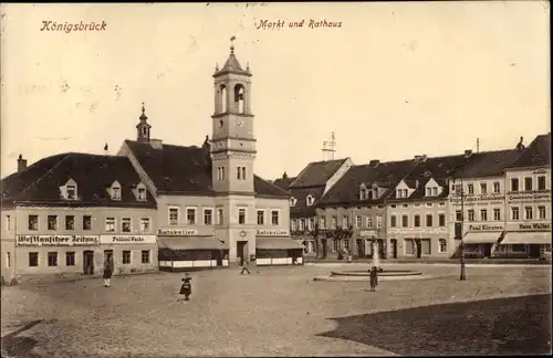 Ak Königsbrück in der Oberlausitz, Markt, Rathaus, Ratskeller, Hans Walter, Paul Kirsten