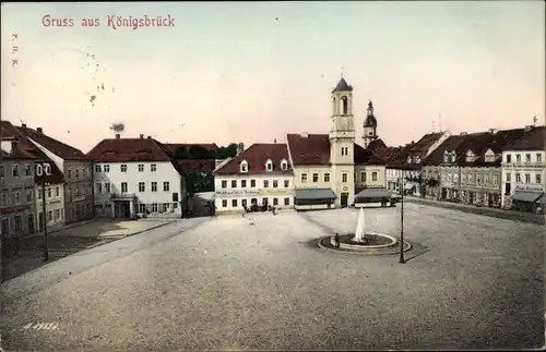 Ak Königsbrück in der Oberlausitz, Markt, Rathaus, Ratskeller, Polizei Wache, Paul Kirsten, Zeitung