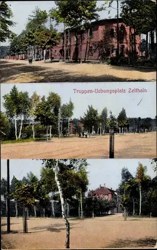 Ak Zeithain in Sachsen, Truppenübungsplatz, Baracken