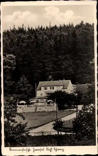 Ak Zwiesel Bad Gottleuba-Berggießhübel in Sachsen, Fremdenhof Waldfrieden Baude