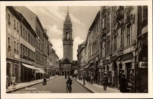 Ak Bautzen in der Oberlausitz, Reichenstraße, Reichentor