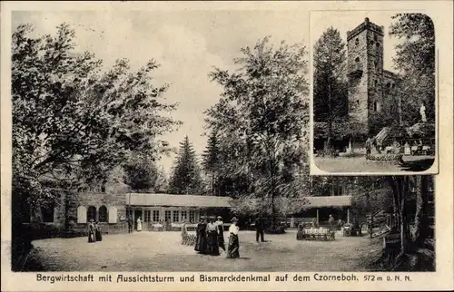 Ak Pommritz Hochkirch in Sachsen, Berwirtschaft, Aussichtsturm, Bimsarckdenkmal, Czorneboh