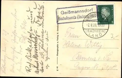 Ak Butterberg Bischofswerda in Sachsen, Gasthof