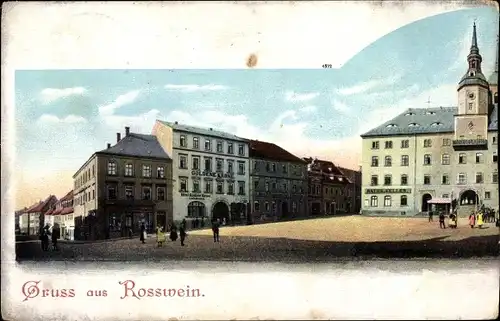 Ak Roßwein in Sachsen, Marktplatz