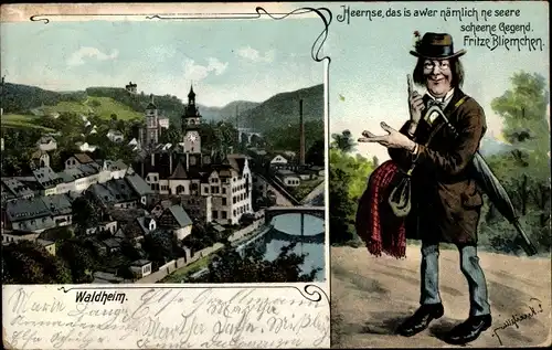 Ak Waldheim in Sachsen, Teilansicht, Fritze Bliemchen