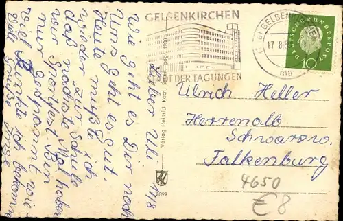 Ak Gelsenkirchen im Ruhrgebiet, Hauptbahnhof, Hauptpost, Bahnhofstraße, Hans Sachs Haus