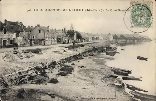 Ak Chalonnes sur Loire Maine et Loire, Le Quai Gambetta