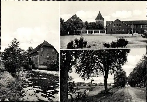 Ak Barien Barrien Syke in Niedersachsen, Wassermühle, Wegepartie, Gebäude