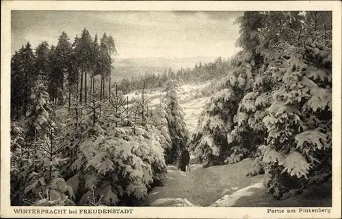 Ak Freudenstadt im Nordschwarzwald, Partie am Finkenberg, Winterlandschaft