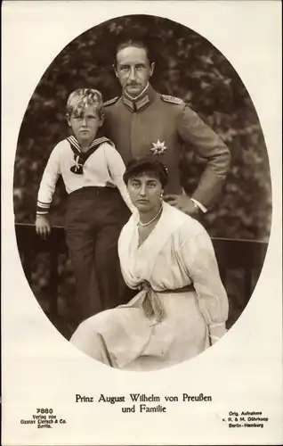 Ak Prinz August Wilhelm, Alexandra Viktoria und Prinz August Wilhelm von Preußen, Liersch 7880