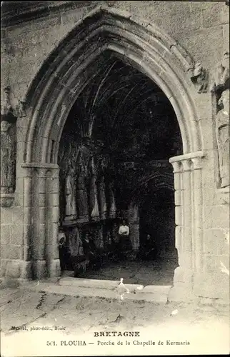 Ak Palus Plouha Côtes d’Armor, Porche de la Chapelle de Kermaria