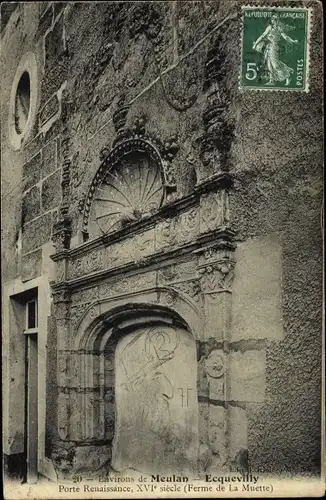 Ak Ecquevilly Yvelines, Porte Renaissance XVIe siecle