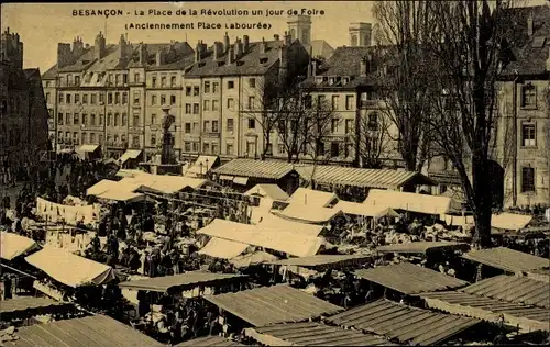 Ak Besançon Doubs, La Place de la Revolution