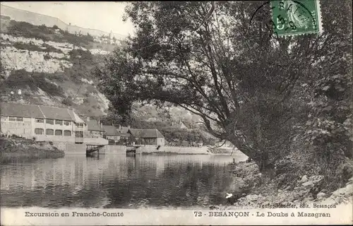 Ak Mazagran Besançon environs Doubs, Flusspartie