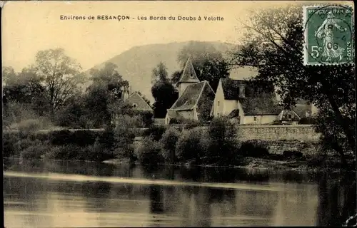 Ak Velotte Besançon environs Doubs, Flusspartie