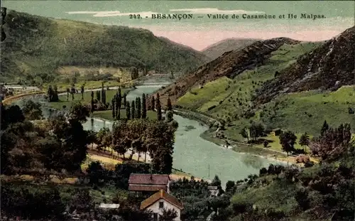 Ak Besançon Doubs, Vallee de Casamene et Ile Malpas