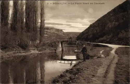 Ak Besançon Doubs, Le Petit Pont de Chamars