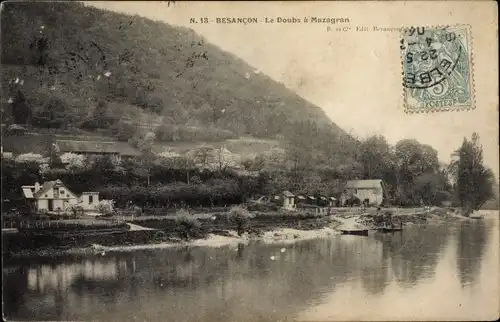 Ak Mazagran Besancon environs Doubs, Flusspartie