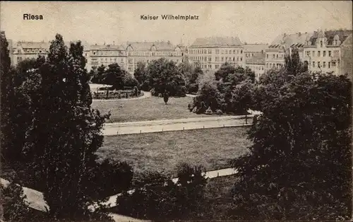 Ak Riesa an der Elbe Sachsen, Kaiser Wilhelmplatz