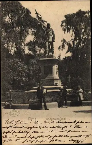 Ak Pirna an der Elbe, Kriegerdenkmal