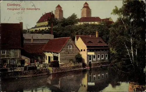 Ak Eilenburg an der Mulde, Mühlgraben, Schlossberg