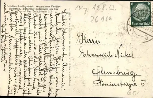 Ak Bad Zwischenahn in Oldenburg, Gartenrestaurant Zur Erholung