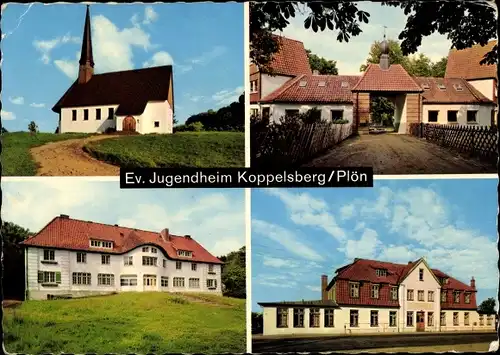 Ak Plön in Holstein, Ev. Jugendheim Koppelsberg, Kapelle, Torhaus, Haupthaus, hinterste Wache