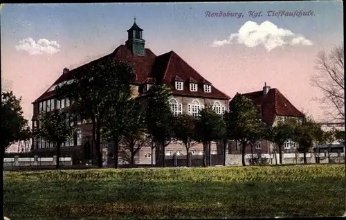 Ak Rendsburg in Schleswig Holstein, Königliche Tiefbauschule