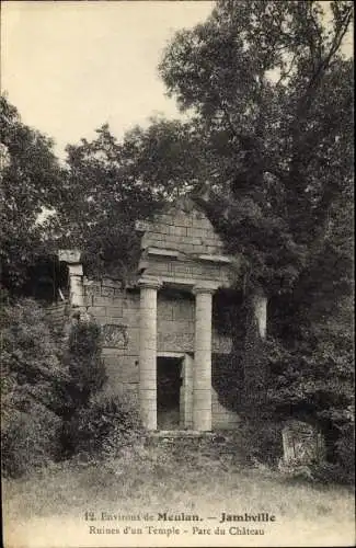 Ak Meulan en Yvelines, Ruines d'un Temple, Parc du Chateau