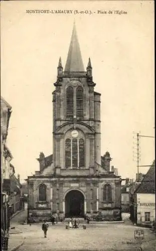 Ak Montfort l'Amaury Yvelines, Place de l'Eglise