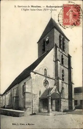 Ak Aubergenville Yvelines, L'Eglise Saint Ouen