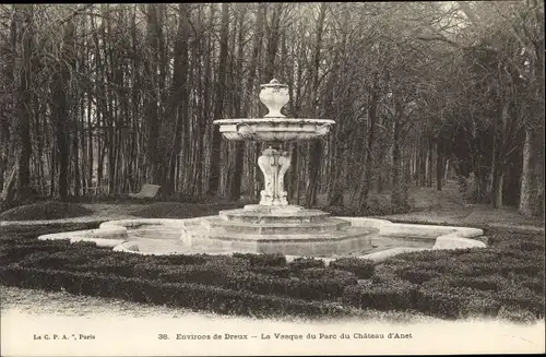 Ak Anet Eure et Loir, La Vasque du Parc du Chateau