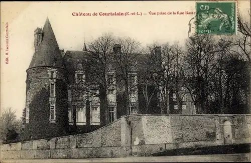 Ak Courtalain Eure-et-Loir, Vue prise de la Rue Basse