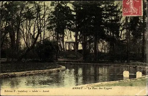 Ak Annet Seine et Marne, Le Parc des Cygnes