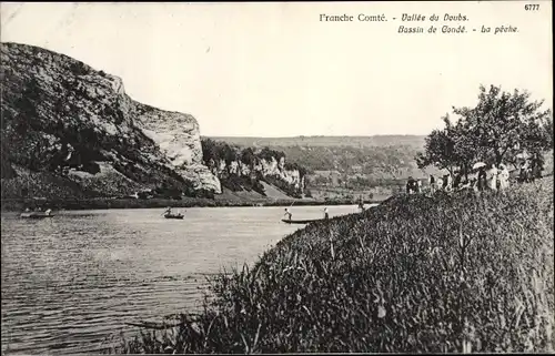 Ak Doubs, Franche Comte, Vallee du Doubs, Bassin de Conde la peche