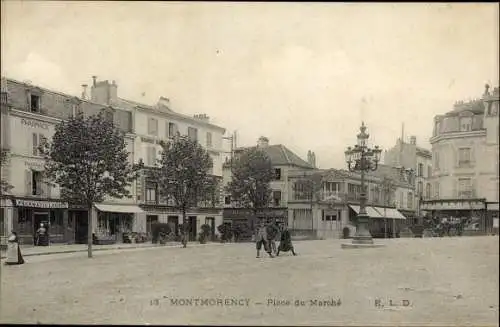 Ak Montmorency Val d’Oise, Place du Marché, Pharmacie