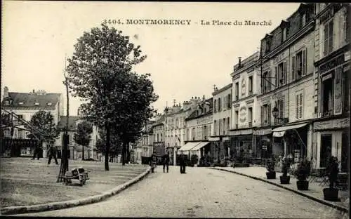 Ak Montmorency Val d’Oise, Place du Marché