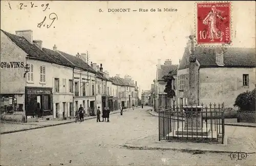 Ak Domont Val d'Oise, Rue de la Mairie