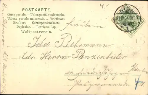 Präge Ak Glückwunsch Neujahr 1905, Glücksklee